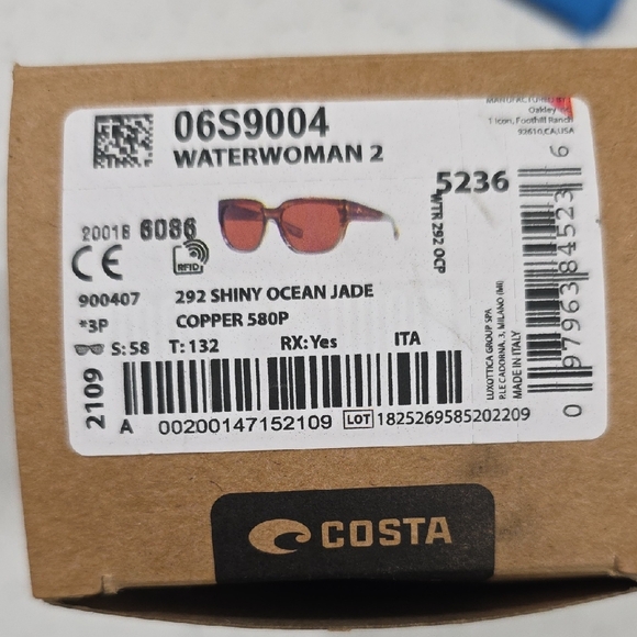 COSTA WATERWOMAN 2 06S9004 900407 292 SHINY OCEAN JADE COPPER 580P - Picture 2 of 6